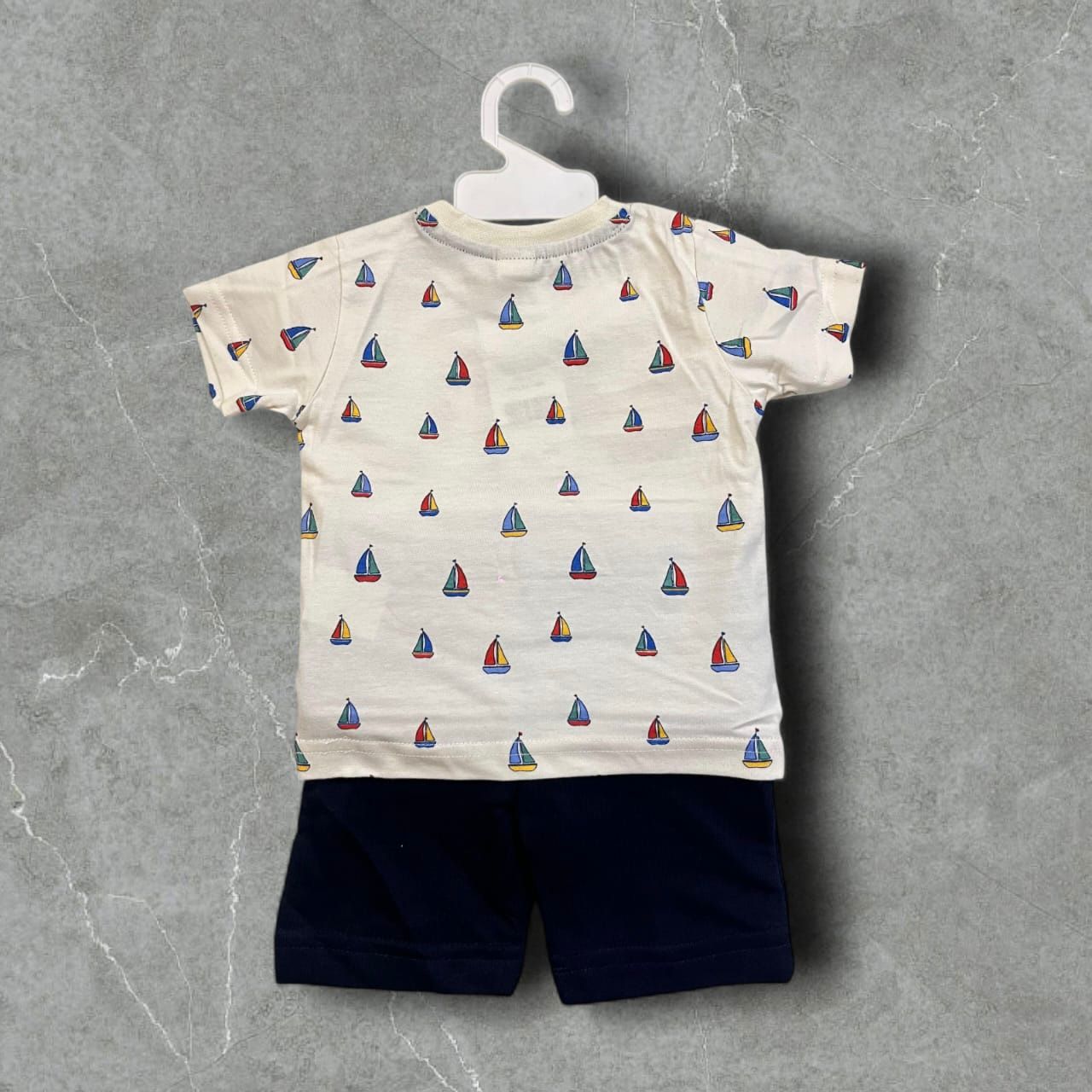 Cubtales Nautical Sailboat T-Shirt & Shorts Set for Boys