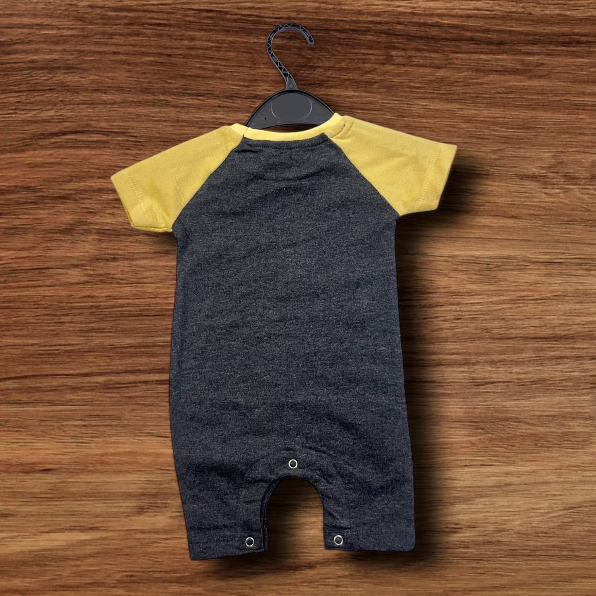 Cubtales Boys Romper – Crocodile Print Navy & Yellow Short Sleeve Romper