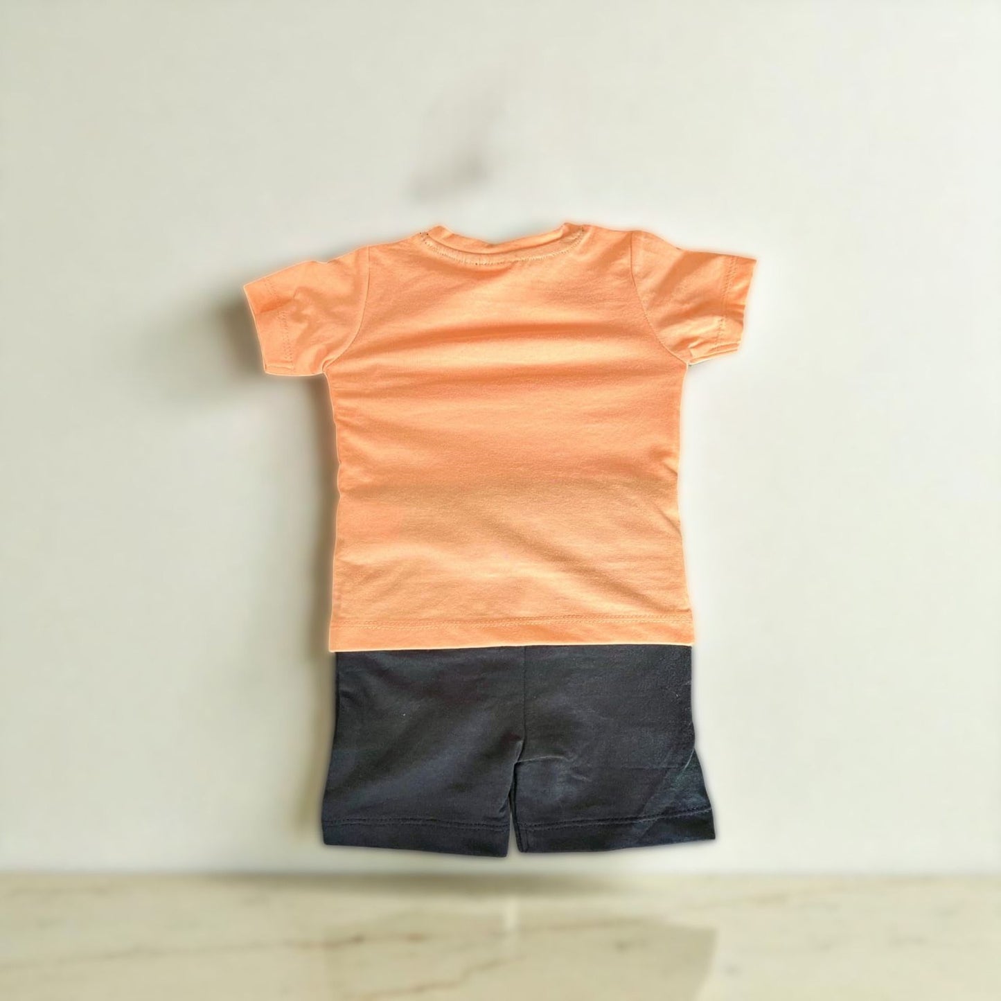 Cubtales Boys Marvel Avengers Peach T-Shirt and Navy Shorts Set for Baby Boys