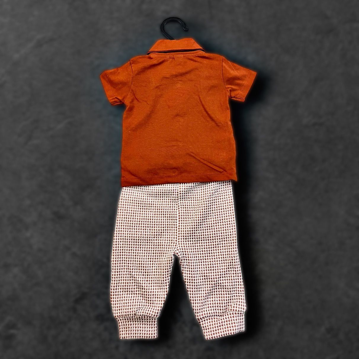 Cubtales Boys Formal Brown Shirt, Check Vest, Bow Tie & Pants Set for Baby Boys