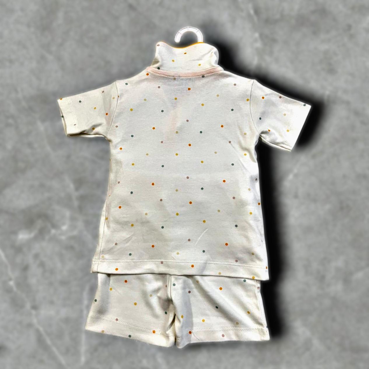 White Polka Dot Nightwear Set for Baby Girls