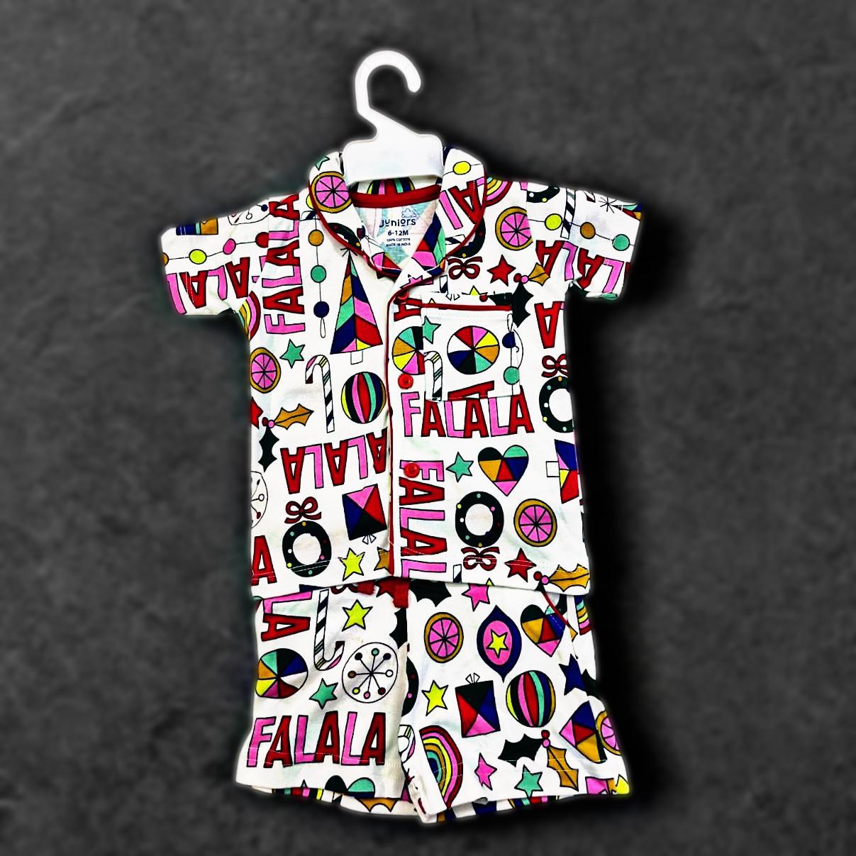 Girls Co-ord Set in Printed Cotton – Heart Motif | Cubtales