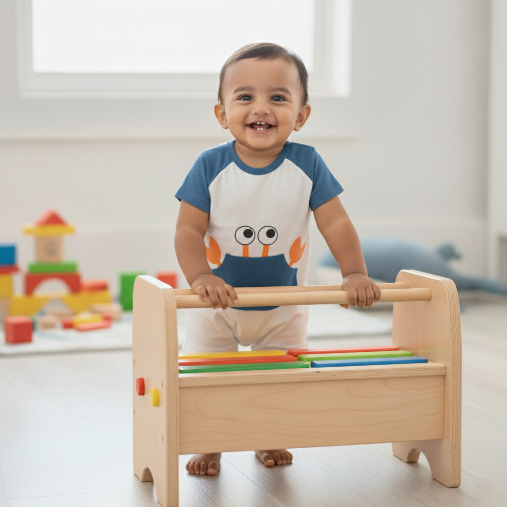 Boys Cotton Crab Print Jumpsuit