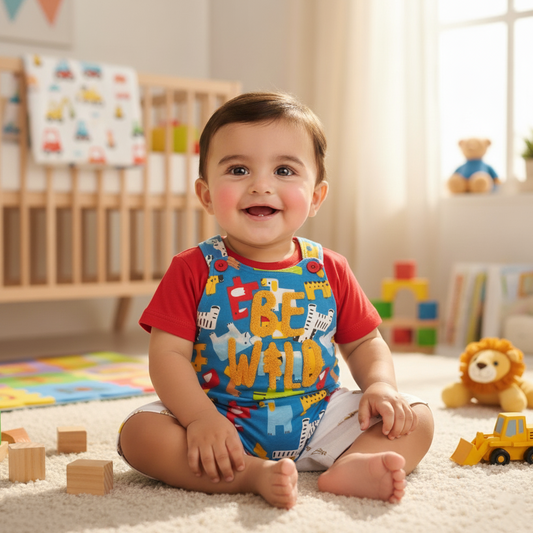 Cubtales Be Wild Printed Romper for Boys