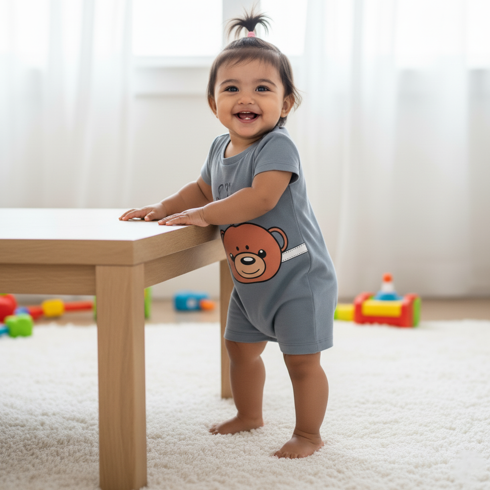 Cubtales Bear Face Cotton Jumpsuit for Babies & Toddlers