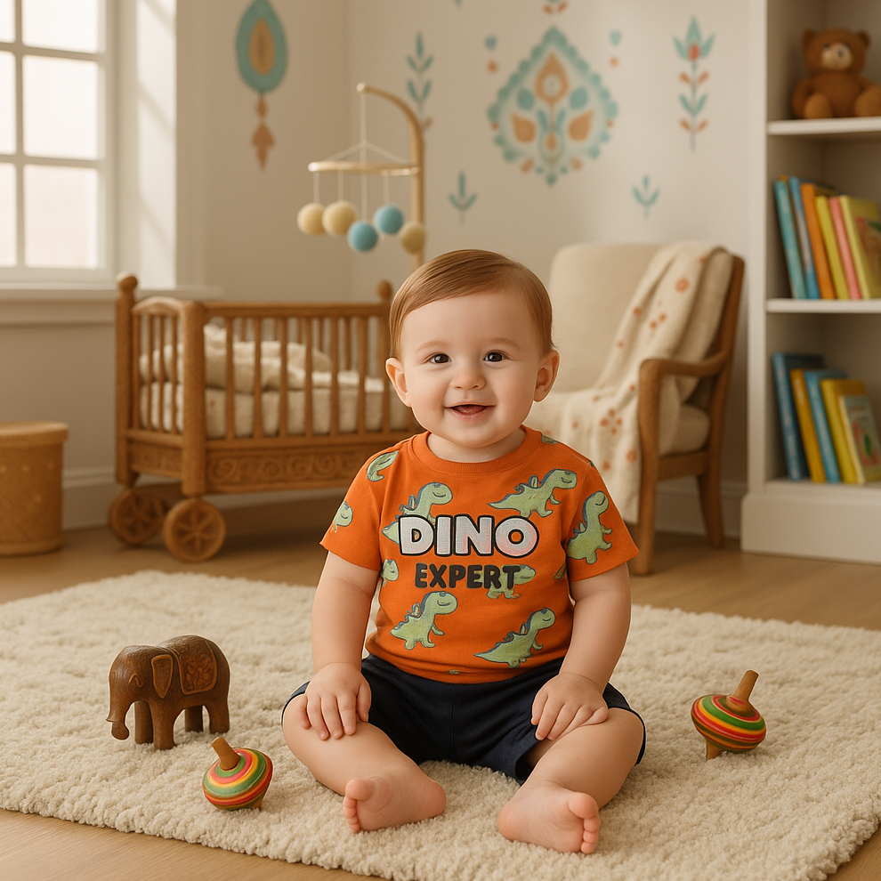 Cubtales Dino Expert T-Shirt & Shorts Set for Boys
