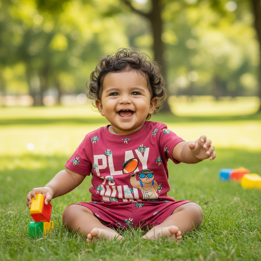 Cubtales Play to Win T-Shirt & Shorts Set for Boys