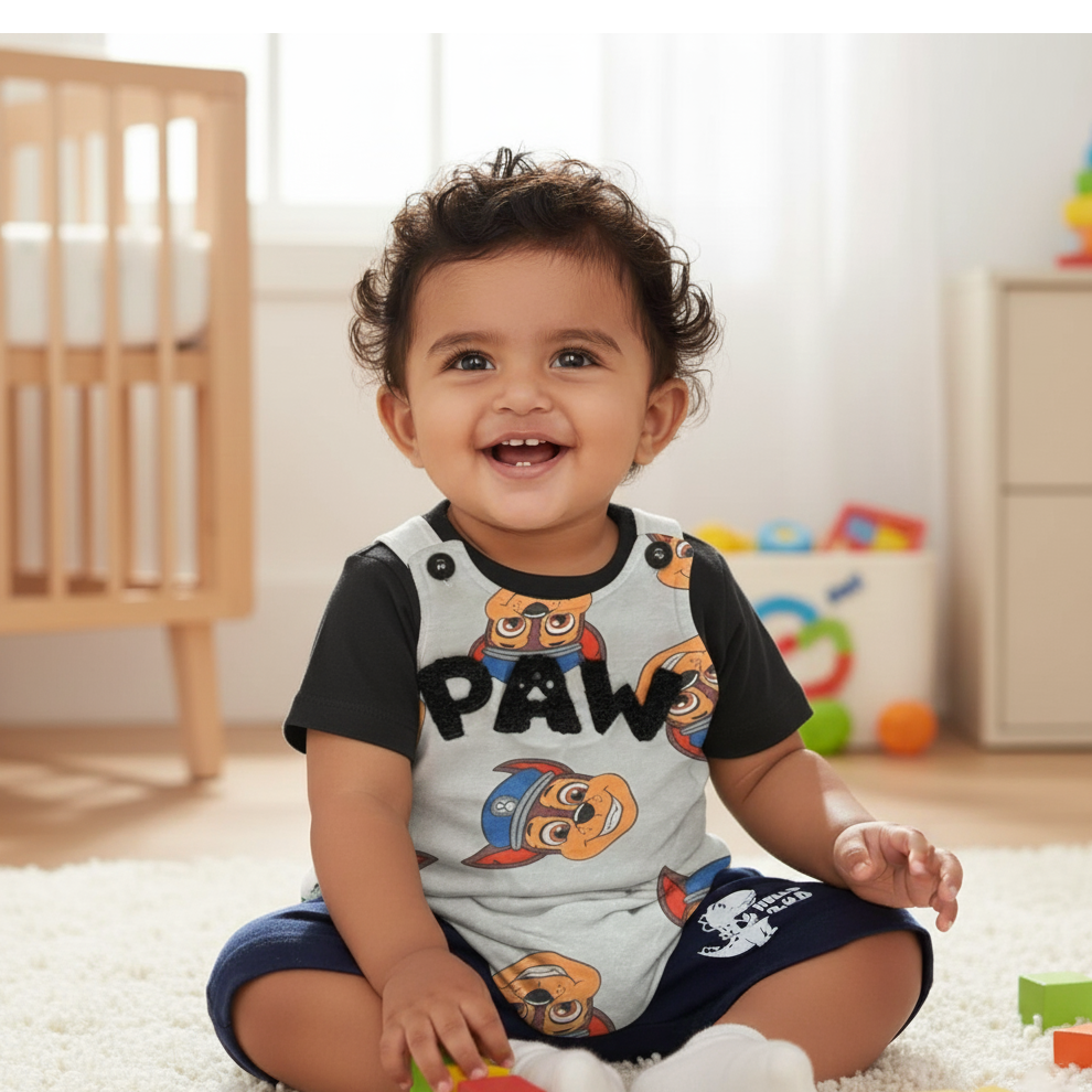 Cubtales Puppy Print Romper for Boys – Made for Play, Cuddles & Giggles