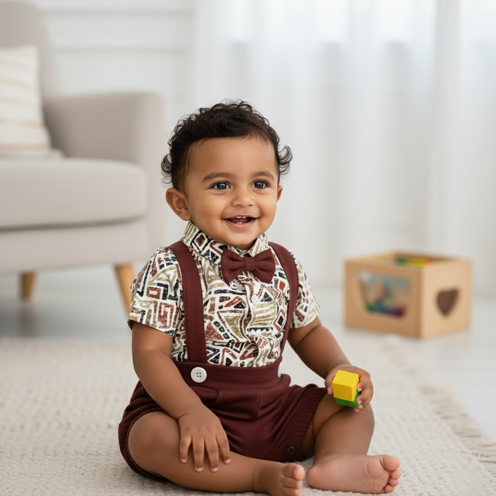 Formal Romper for Baby Boys – Bow Tie & Classic Styling
