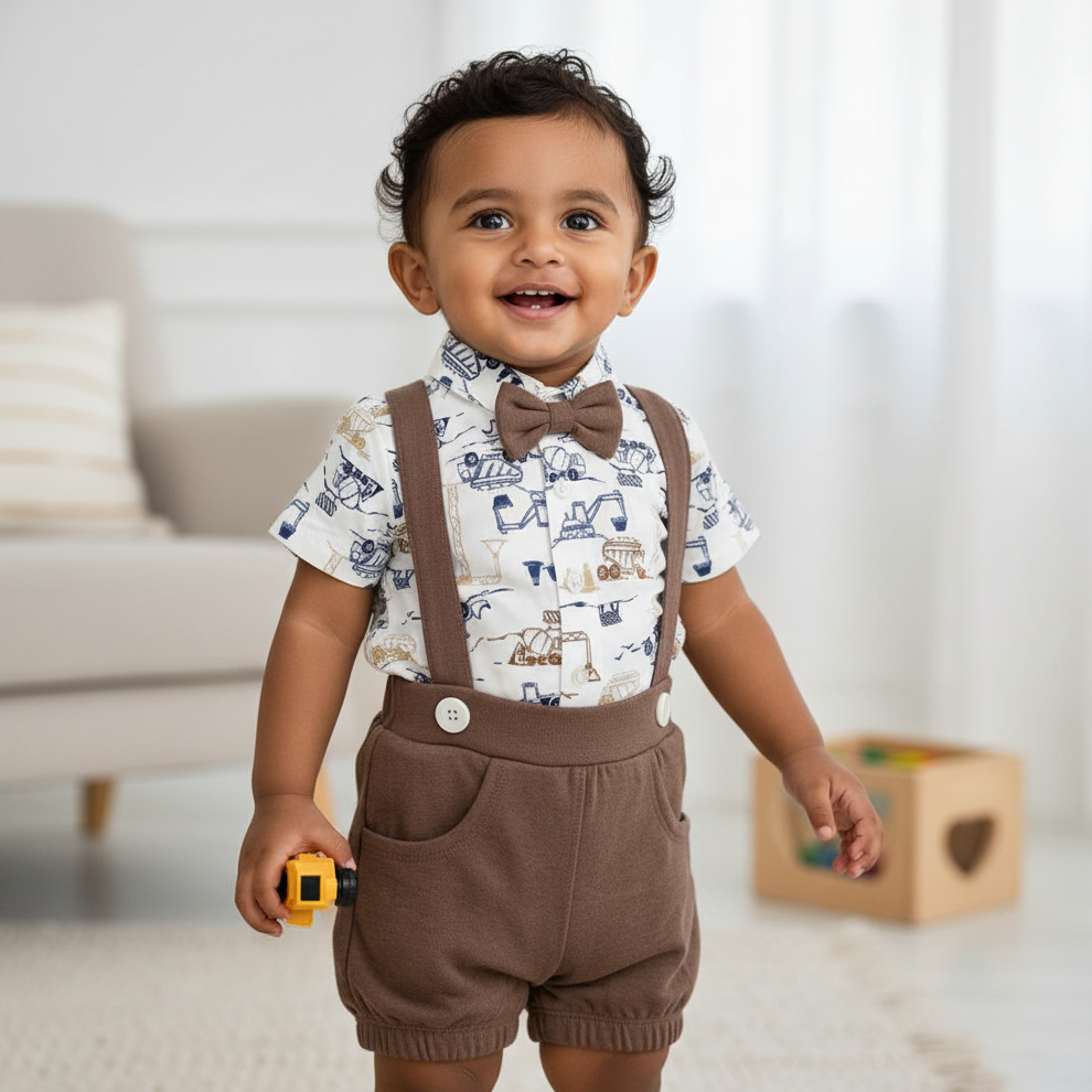 Formal Romper for Baby Boys – Includes Bow Tie & Classic Styling