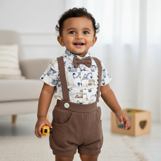 Formal Romper for Baby Boys – Includes Bow Tie & Classic Styling