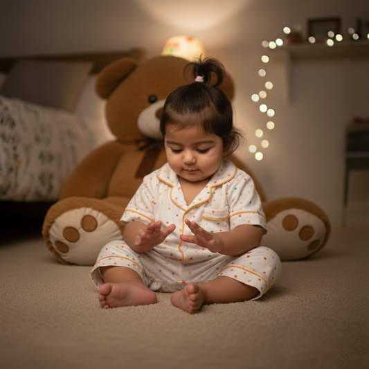 Girls Co-ord Set in Pink Cotton – Heart Motif | Cubtales (Copy)