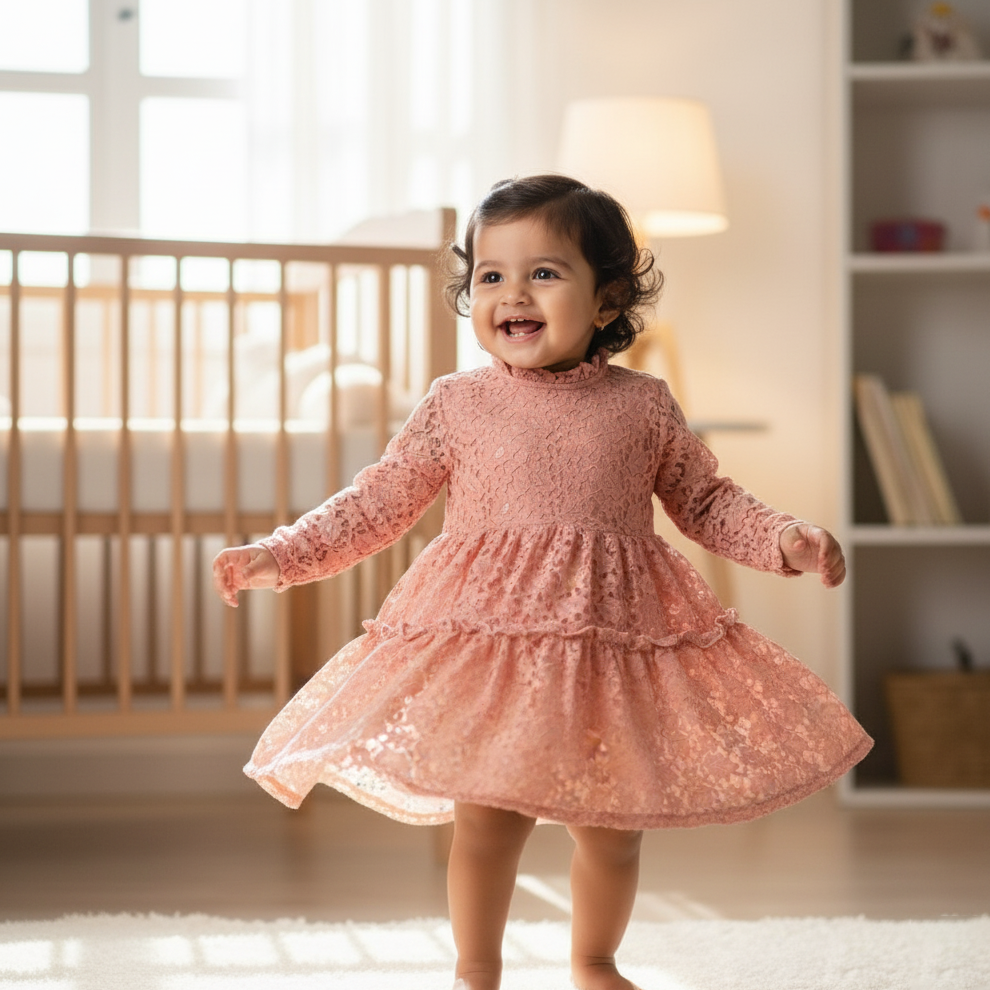 Soft Cotton Frock in Pink for Girls – Playwear to Party Ready