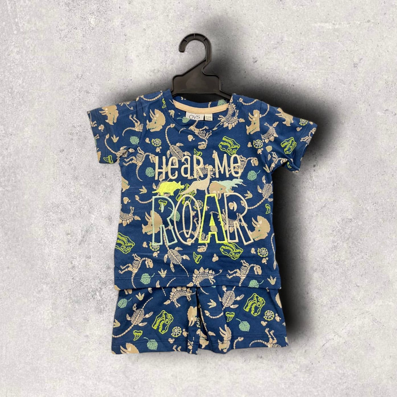 Cubtales Dino Roar T-Shirt & Shorts Set for Boys