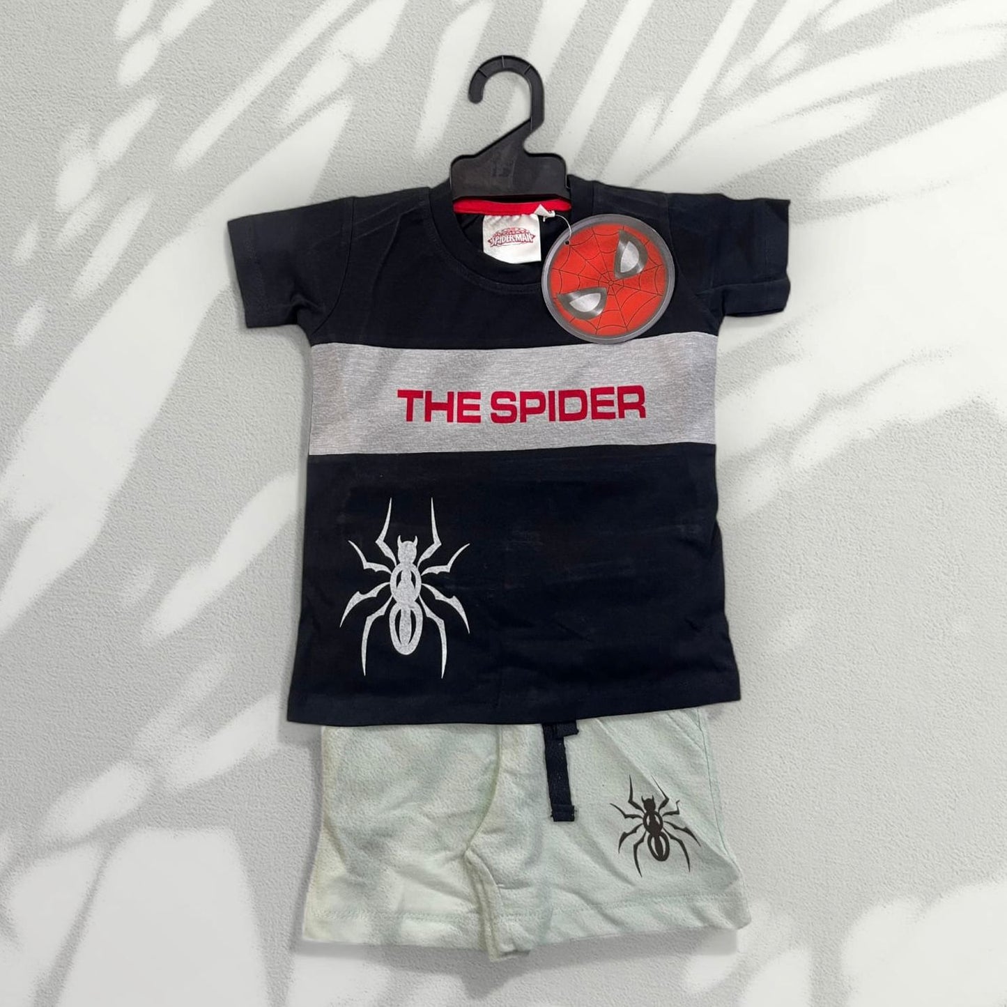 Cubtales Spider-Themed T-Shirt & Shorts Set for Boys