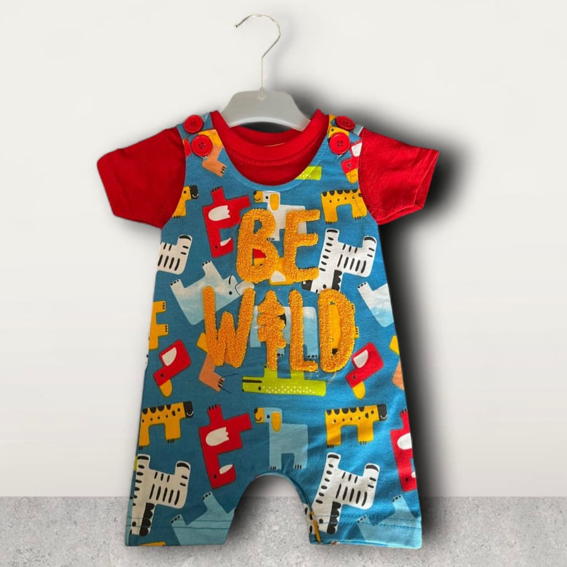Cubtales Be Wild Printed Romper for Boys