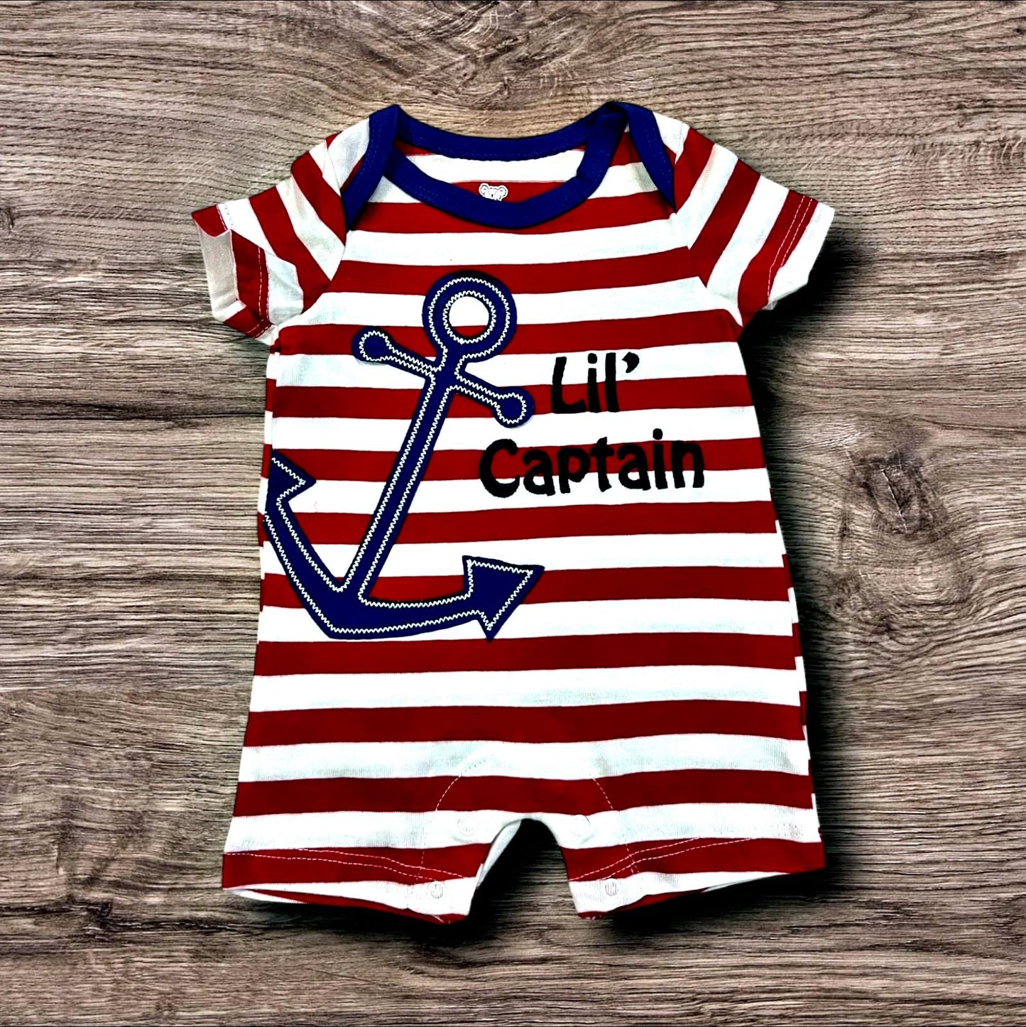 Cubtales Boys Red and White Striped Cotton Romper for Baby Boys