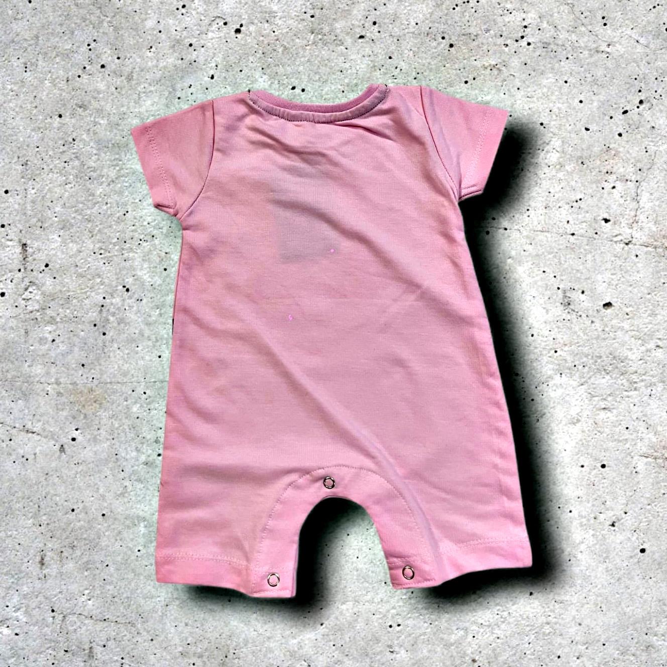 Cubtales Girls Pink Minion Face Cotton Romper for Baby Girls