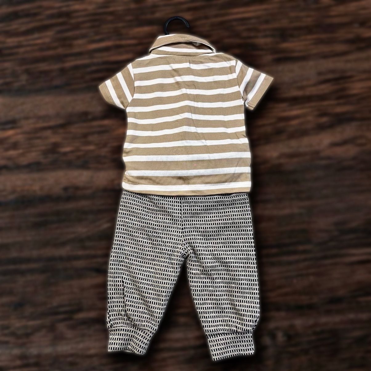 Cubtales Boys Grey Stripe Formal Co-ord Set with Shirt, Vest, Bow Tie & Pants for Baby Boys