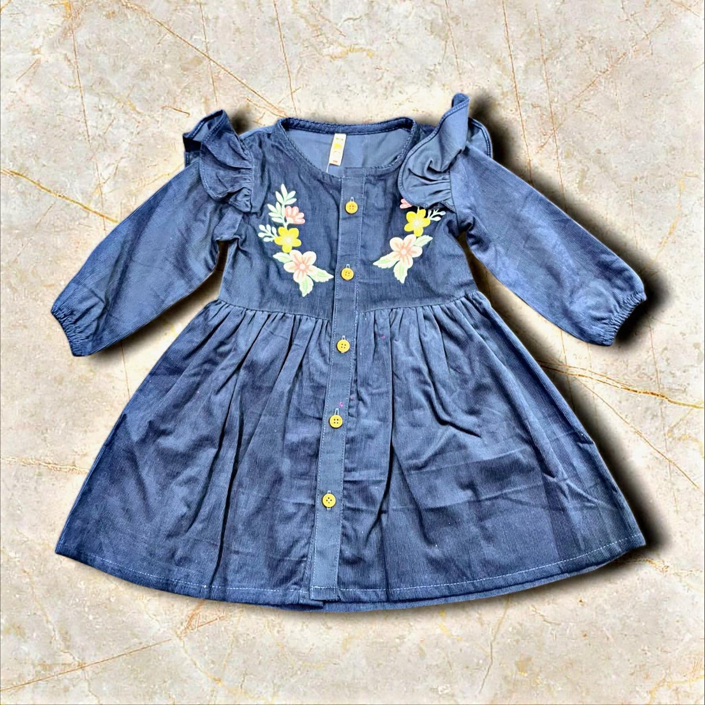 Charming in Blue: Floral Delight for Your Little Princess