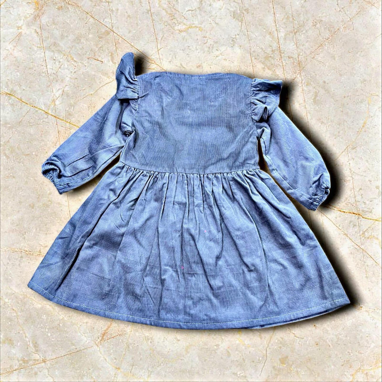 Charming in Blue: Floral Delight for Your Little Princess